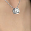 Bezel Set Round Diamond Solitaire Necklace Pendant, Gold or Platinum-3
