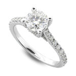 Round Diamond Engagement Ring , Gold or Platinum LR9121