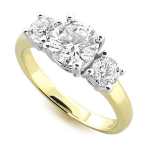 Three Stone Diamond Engagement Ring LR7903