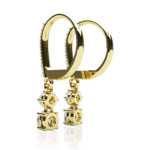 0.93 Carat Double Drop Diamond Hoop Earrings, Gold or Platinum -1