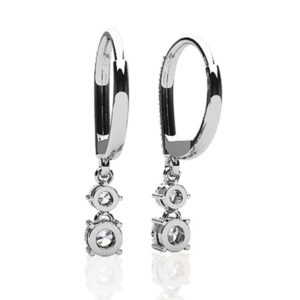 0.93 Carat Double Drop Diamond Hoop Earrings, Gold or Platinum -2