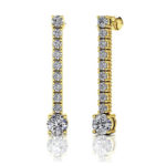 0.97 Carat Twenty Diamonds Dangle Drop Earrings, Gold or Platinum-2