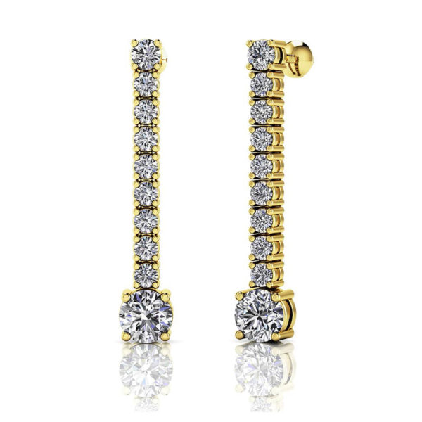 0.97 Carat Twenty Diamonds Dangle Drop Earrings, Gold or Platinum-2
