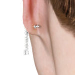 0.97 Carat Twenty Diamonds Dangle Drop Earrings, Gold or Platinum-3