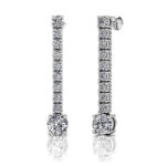 0.97 Carat Twenty Diamonds Dangle Drop Earrings, Gold or Platinum-5-6