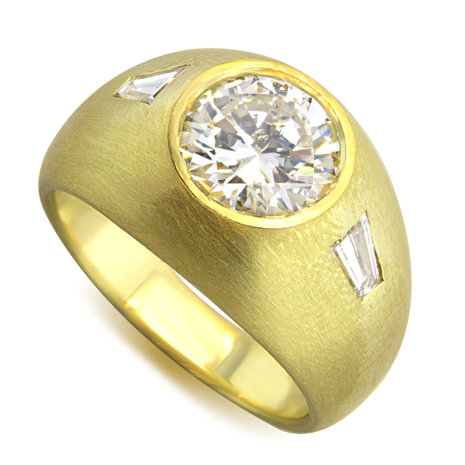 0.50 Carat Round Diamond Solitaire Men's Ring, GIA Certified ...