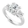Double Eagle Claw Prong Cushion Cut Diamond Three Stone Engagement Ring LR8322-3