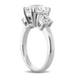 Double Eagle Claw Prong Cushion Cut Diamond Three Stone Engagement Ring LR8322-4