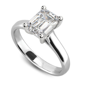 Emerald cut diamond solitaire engagement ring LR7923-1