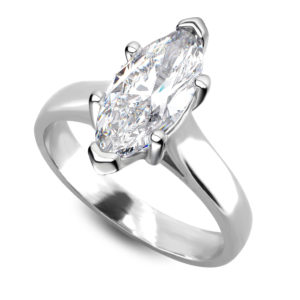 Marquise Shape Diamond Solitaire Engagement Ring, Gold or Platinum LR7930