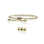 1.40 Carats Genuine Blue Sapphire & 0.88 Carats Diamond Adjustable Bracelet